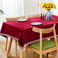 Người Trung Quốc phong cách gỗ gụ bàn ăn bàn vải lanh khăn trải bàn mới lễ hội màu đỏ kết hôn kiểu Trung Hoa đặc hình chữ nhật - Khăn trải bàn khăn trải bàn vintage