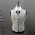 2019 xuân mới Mỹ tweed kẻ sọc Tweed len cổ áo phẳng mỏng vest nam - Dệt kim Vest