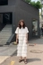 Ins đề nghị ~ Hàn Quốc mới hoang dã đại học gió màu cổ rắn vải đặc biệt xếp li bánh váy đầm