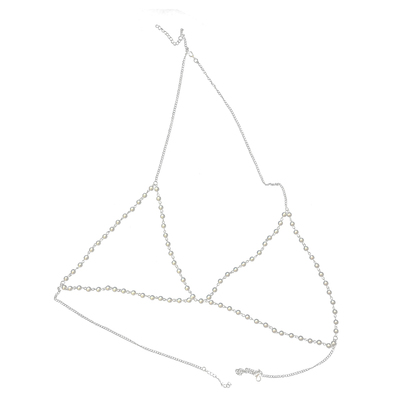 欧美身体闪珍珠胸链饰品身体链性感情趣长款女韩国衣服配饰背文胸-淘宝网