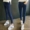 Mùa thu Hàn Quốc cao eo feet chín điểm jeans nữ Slim mỏng lỗ căng bút chì quần dài sinh viên