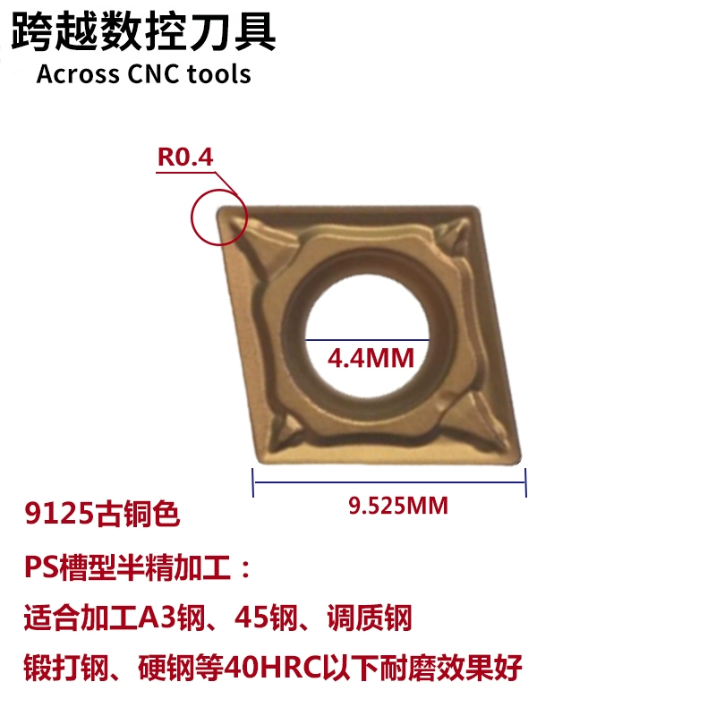 Máy khoan lỗ CNC chèn CCMT060204/09T304/09T308-PS T9125 cho các bộ phận thép đầu kẹp dao phay cnc Dao CNC