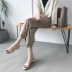 2018 mới của Hàn Quốc chic đơn giản đa năng PU dày với một từ với dép nữ mở ngón chân dép La Mã nữ sandal đế cao Sandal