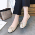 2018 mùa hè mới Hàn Quốc phiên bản của cung đầu vuông nhỏ giày đơn giản tính khí phẳng phẳng nông đáy mềm giày thấp Giày cắt thấp