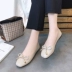 2018 mùa hè mới Hàn Quốc phiên bản của cung đầu vuông nhỏ giày đơn giản tính khí phẳng phẳng nông đáy mềm giày thấp giày sandal nữ Giày cắt thấp