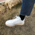 2018 mùa hè Hàn Quốc ulzzang đường phố thấp sneakers trắng siêu lửa retro hoang dã cổ điển giày phụ nữ Giày cắt thấp