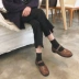 2018 mới của Hàn Quốc phiên bản của vòng đầu retro may chủ đề người Anh từ khóa nông miệng giày nhỏ nữ sinh viên thấp để giúp duy nhất giày Giày cắt thấp