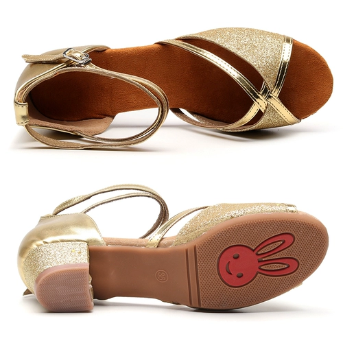 Детская танцующая золотая обувь для принцессы, подходит для начинающих, мягкая подошва