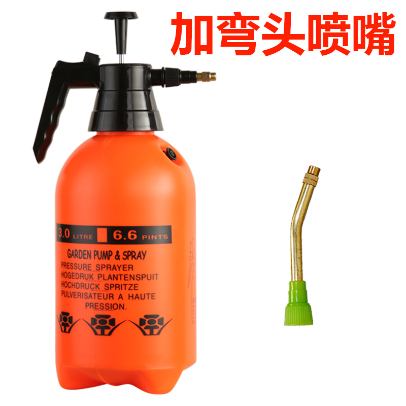 3L Red Black Curved NozzleMarket licensing  3L hold Spout belt Safety valve gardening Sprayer Air pressure type disinfect household