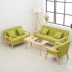 Sofa gỗ rắn mùa đông và mùa hè sofa đôi sử dụng phòng khách căn hộ nhỏ sofa tiết kiệm không gian đơn giản hiện đại sofa vải Nhật Bản - Ghế sô pha