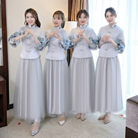 Китайская вышивка серая