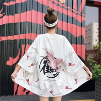 Японский кардиган, одежда для защиты от солнца, куртка подходит для мужчин и женщин, ханьфу, набивка пером, китайский стиль