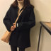 Hàn quốc phiên bản của Harajuku phong cách loose bf dài retro 毛 loại áo len màu rắn ve áo áo len nữ sinh viên mẫu áo dạ ngắn đẹp 2021 Trung bình và dài Coat