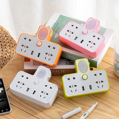 Домохозяйство конвертер конвертер многофункциональный беспроводной разъем USB Mobile Phone Зарядная полоса Light Night Light