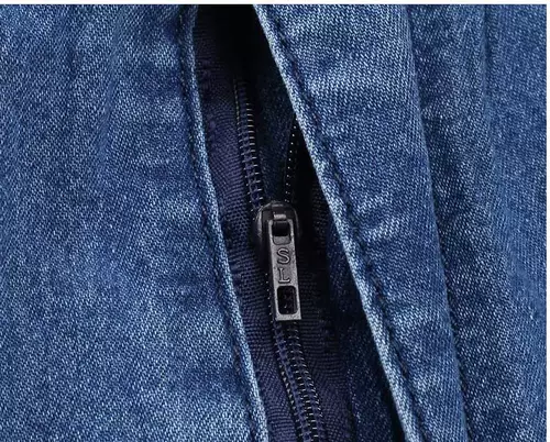 Летние тонкие джинсы, хлопковые рабочие штаны, для среднего возраста, эластичная талия