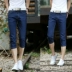 Mùa hè cắt quần short nam mùa hè denim 7 điểm quần thanh niên Slim Hàn Quốc phiên bản của bàn chân nhỏ của người đàn ông quần mỏng quần đùi nam Quần jean