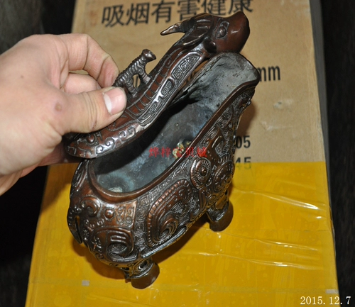 Чистое медное контейнер бронзовый бронзовый орнамент