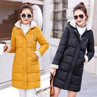 Chống mùa 2018 sản phẩm mới phần dài bông áo khoác phụ nữ áo khoác Hàn Quốc phiên bản mỏng sinh viên đội mũ trùm đầu ánh sáng xuống bông pad quần áo mùa đông áo khoác kaki nam lót lông cừu