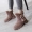 Giày bốt tuyết nữ ống ngắn 2019 thời trang mới mùa đông bốt da đến mắt cá chân cộng với nhung dày giày bông dày đáy giày ống giữa - Kính đeo mắt kính
