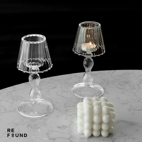 Отсутствие ретро -платформы Light Glass Candlestick Creative Home украшение украшение