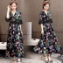 Shen Yidu Spring / Summer 2021 new plus size phụ nữ thời trang mùa hè ngắn tay in váy dài 8011 - Váy dài Váy dài