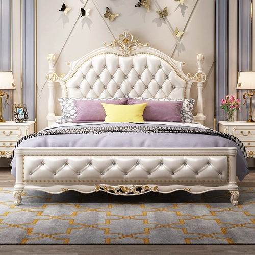 Современный и минималистичный комплект для двоих из натурального дерева для принцессы, мебель, европейский стиль, 1.8м, в американском стиле, легкий роскошный стиль