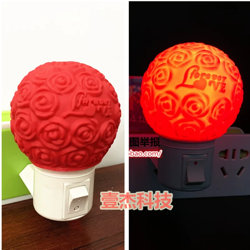 Red night light, festive switch key for bed for bedroom