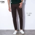 Quần mùa xuân quần nam chân nhỏ Slim Hàn Quốc bó sát bó sát kaki là quần mỏng nam giản dị - Quần mỏng