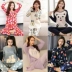Bộ đồ ngủ nữ mùa thu cotton dài tay mỏng mùa xuân hè Thu Đông phiên bản Hàn Quốc có thể mặc đồ sinh viên tươi mát dễ thương