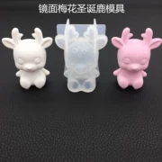 DIY Crystal Epoxy 3D Stereo Mirror Plum Christmas Deer Silicone Khuôn hương liệu thạch cao Trang trí khuôn - Tự làm khuôn nướng