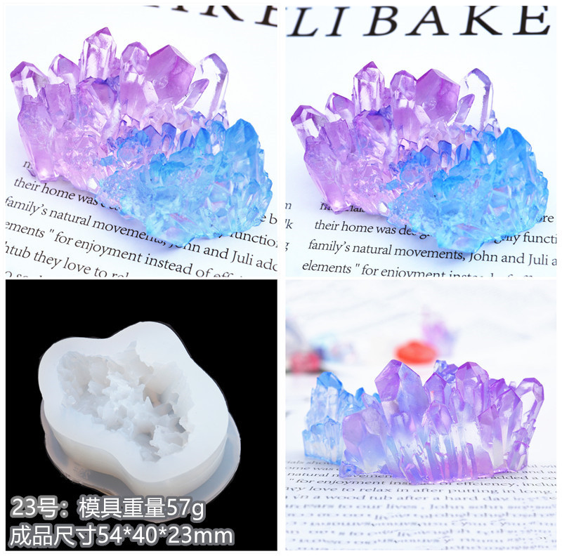 Champagnediy Gutta percha transparent silica gel mould Crystal Glue  mould silica gel mineral Spar Crystal Cluster transparent mould
