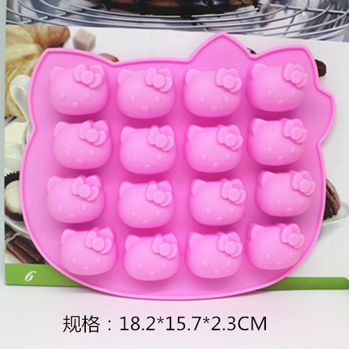 Мини -16 -соединенный кошачий матовой силиконовый пирог плесень
