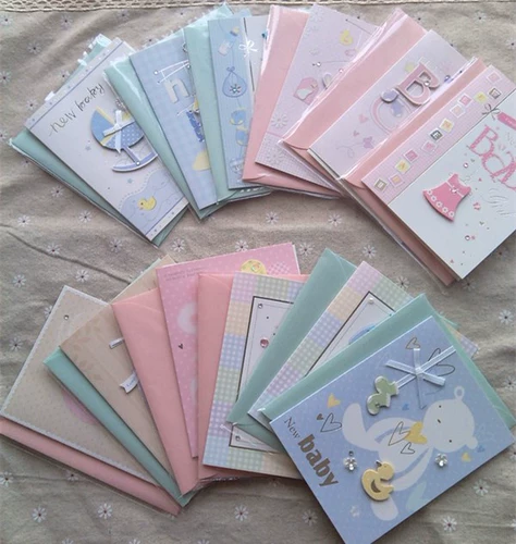 Детская открытка для новорожденных для мальчиков и девочек, карточки, подарок на день рождения