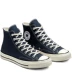 Converse Converse 1970S Samsung tiêu chuẩn đôi giày cao gót màu xanh nửa đêm màu xanh cao và thấp 164947 164945 - Plimsolls