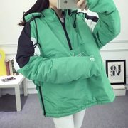Mùa đông mới Hàn Quốc gió lỏng BF dày lên mũ trùm đầu thư sinh viên màu cổ áo cotton phụ nữ cotton quần áo thủy triều