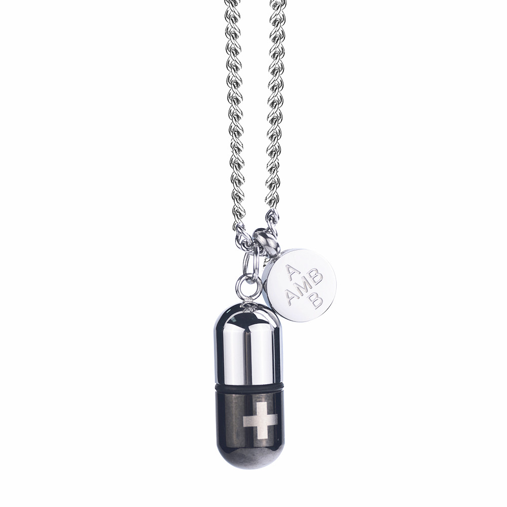 Healing Series Can Open Colorful Capsule Pill Necklace, Versatile for trendy people, Titanium Steel Pendant, Street_voghion.com