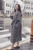 Áo len nữ phần dài Hàn Quốc phiên bản 2018 new loose kẻ sọc mùa thu và mùa đông dày đầu gối hai mặt áo len áo phao nữ dáng ngắn hàn quốc Áo len lót đôi
