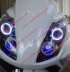 Ma Jiesite T3T5 ống kính xe máy đèn pha đôi ánh sáng đèn pha ống kính sửa đổi xenon đèn đôi thiên thần mắt ma quỷ