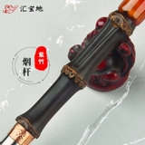 Старомодная медная курительная трубка ручной работы, ониксовый мундштук из старинного материала