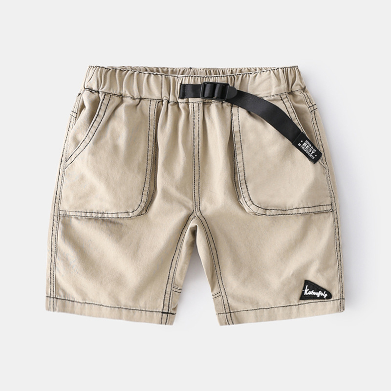 Medium KhakiBoy shorts 2021 summer new pattern Children's wear baby pure cotton Capris children leisure time shorts Wear out tide
