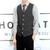 Suit vest nam mùa thu đông phiên bản Hàn Quốc của phong cách retro Anh kẻ sọc Slim vest vest kinh doanh bình thường - Dệt kim Vest