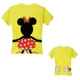 2020 Mickey Minnie trang phục phụ huynh-trẻ em một gia đình gồm ba hoặc bốn áo thun cotton ngắn tay Trang phục gia đình mẫu giáo quần áo biểu diễn - Trang phục dành cho cha mẹ và con