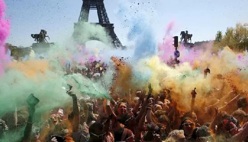 Цвет беговой вентилятор бег на улицах снимки цвета кукурузная радужная радуга.