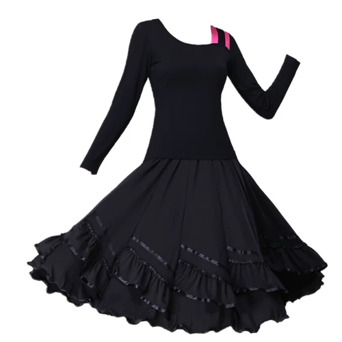 Комплект, весенняя осенняя танцующая длинная юбка для пожилых людей, средней длины