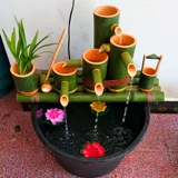Бамбук текущий вода бамбуковая трубка рыбака аквариумка рыба пруд декоративный фэн -шуи богатство орнамент бамбук бамбуковый фильтр