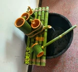 Мамаожи течет водяной украшения бамбука, проточная вода, бамбуковая трубка, проводящая вода, увлажнитель, бамбуковый ремесленный бамбук.
