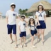 Gia đình gas nước ngoài hè 2019 mới bố và con gái gia đình ba bông phù hợp với gia đình cỡ lớn 4 chị 5 người - Trang phục dành cho cha mẹ và con quần gia đình Trang phục dành cho cha mẹ và con