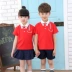 Mẫu giáo quần áo mùa hè cotton ngắn tay trẻ em lớp dịch vụ hai mảnh phù hợp với sáu một trẻ em trai và cô gái đồng phục tùy chỉnh