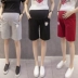 2018 Hàn Quốc phiên bản của mùa hè mới thai sản quần cotton dạ dày lift 3-9 tháng cơ sở quần short chất béo mm200 kg năm quần quần kaki bầu Phụ nữ mang thai quần / quần bụng