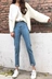 Sinh viên Hàn Quốc bf lỏng hoang dã thẳng quần jean phụ nữ cao eo là mỏng cao đẳng gió quần không thường xuyên chân chín quần quần bò nữ ống rộng Quần jean